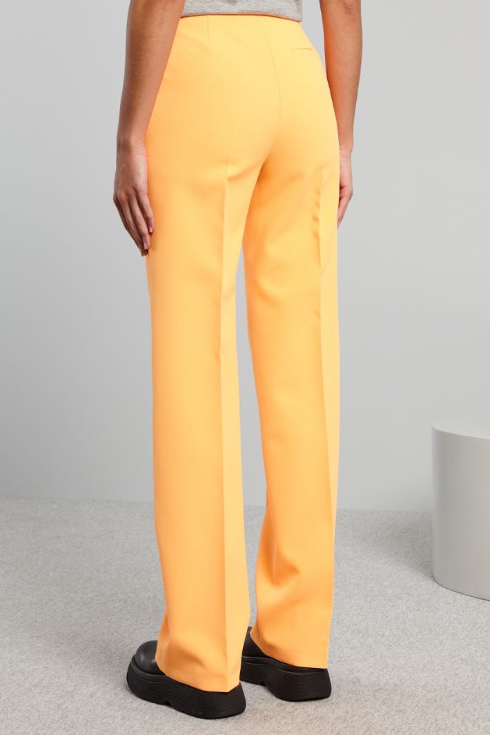 Pantaloni a vita alta in cady - ARANCIONE - Fashion Market - 4