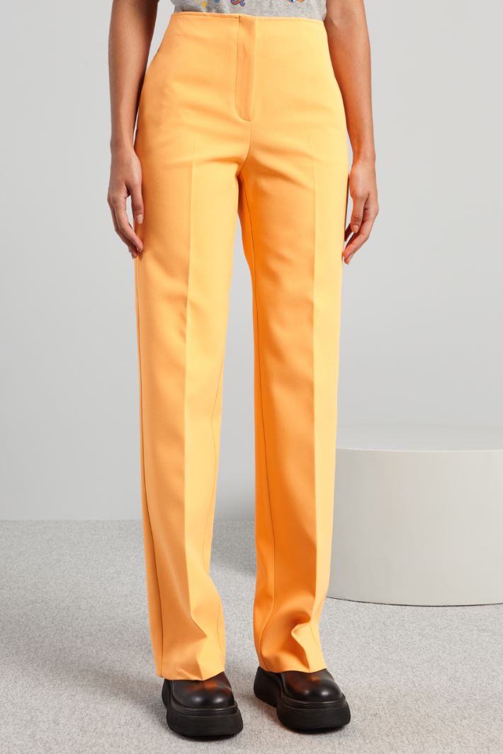 Pantaloni a vita alta in cady - ARANCIONE - Fashion Market - 2