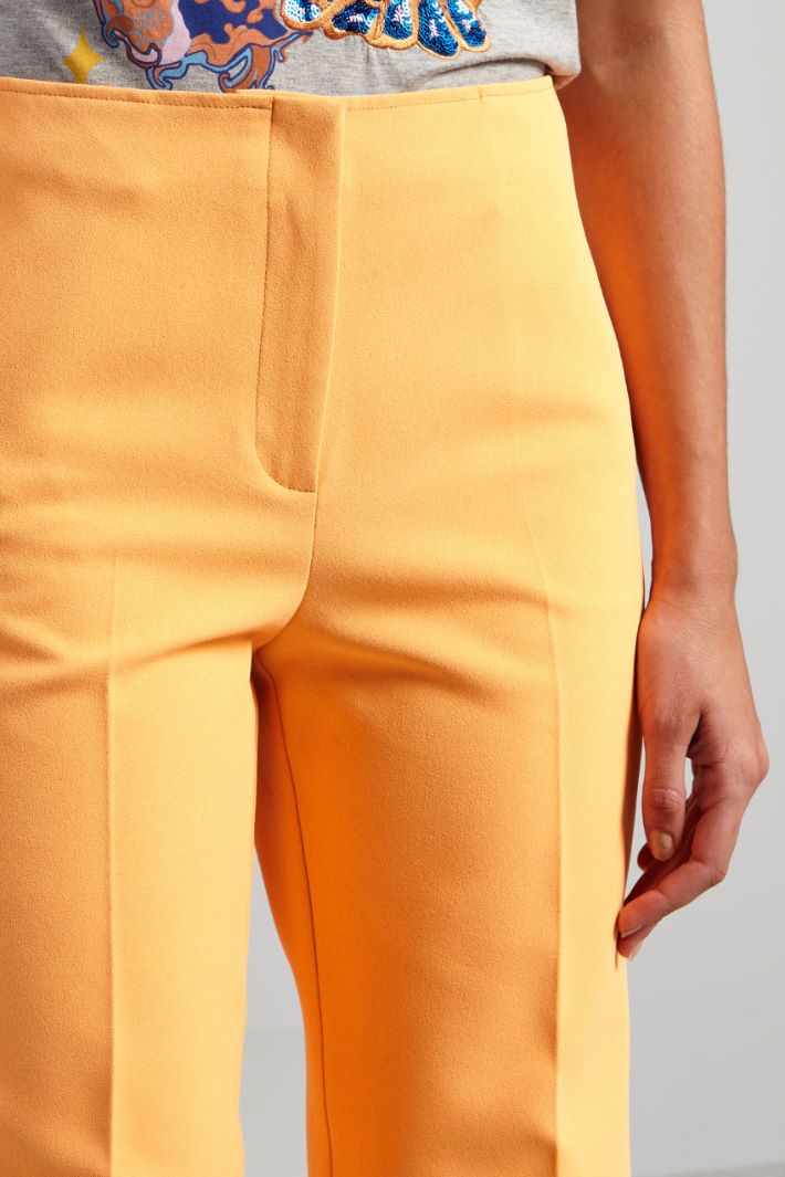 Pantaloni a vita alta in cady - ARANCIONE - Fashion Market - 3