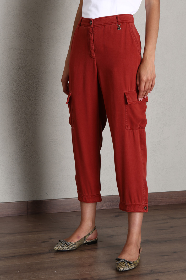 Pantaloni modello cargo - MATTONE - Fashion Market - 4