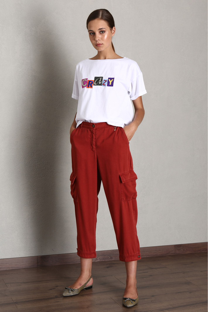 Pantaloni modello cargo - MATTONE - Fashion Market