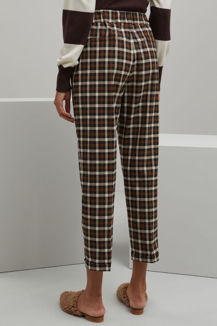 Pantaloni in viscosa - MARRONE NERO BIANCO - Fashion Market - 4