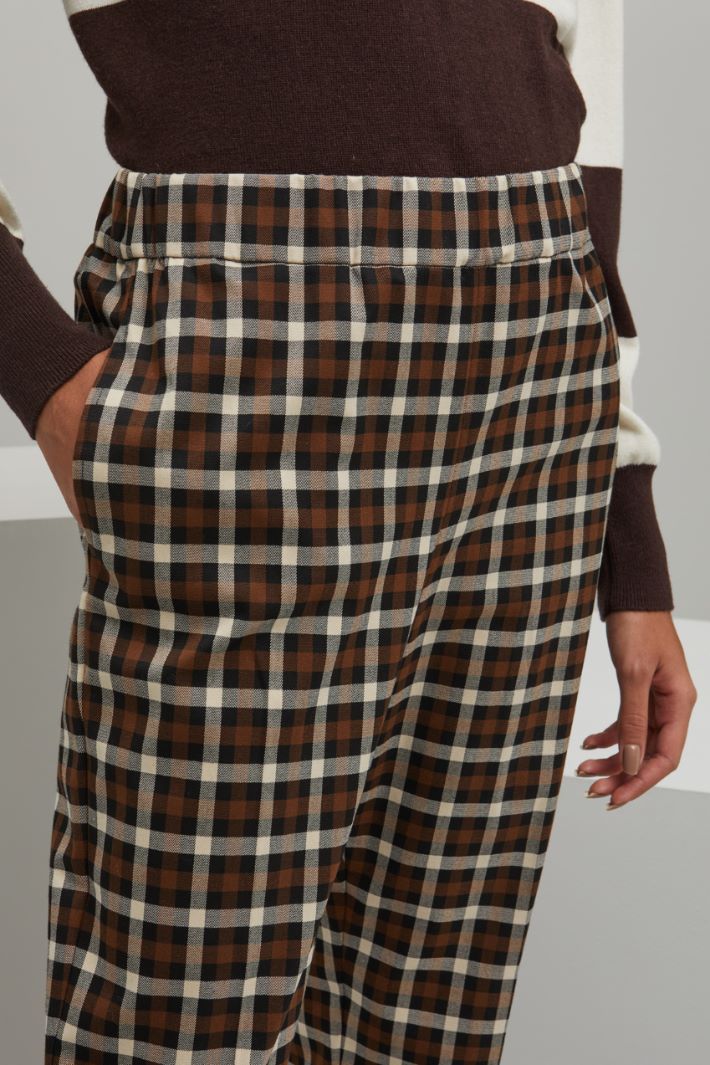 Pantaloni in viscosa - MARRONE NERO BIANCO - Fashion Market - 3