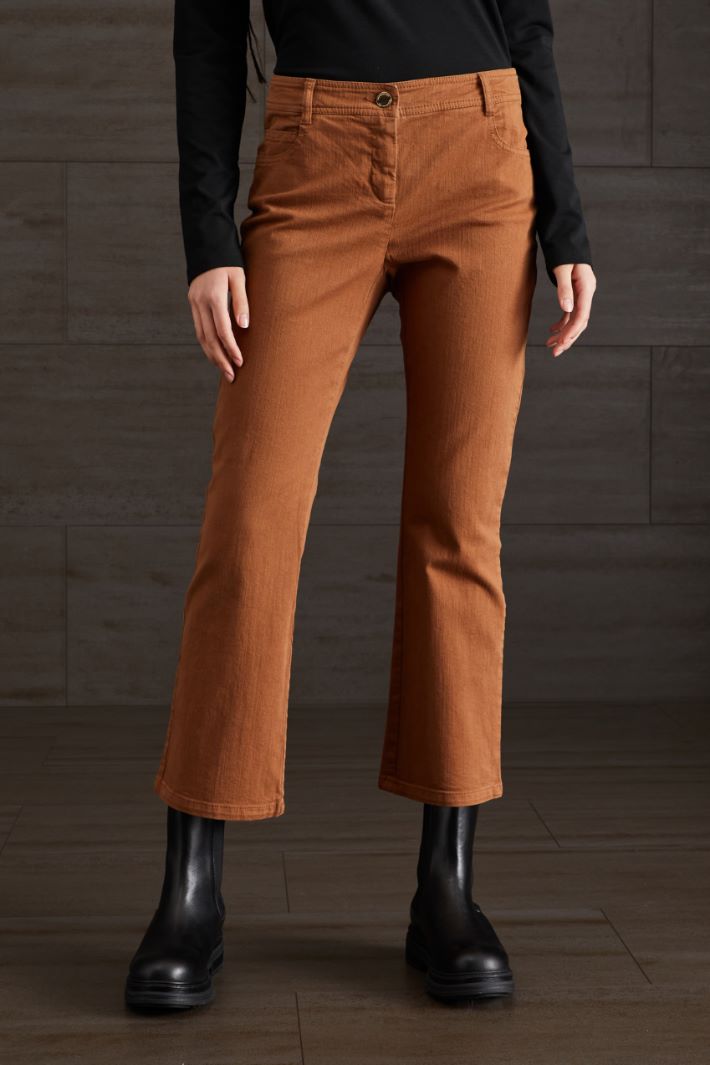Pantaloni in drill di cotone - TABACCO - Fashion Market - 2