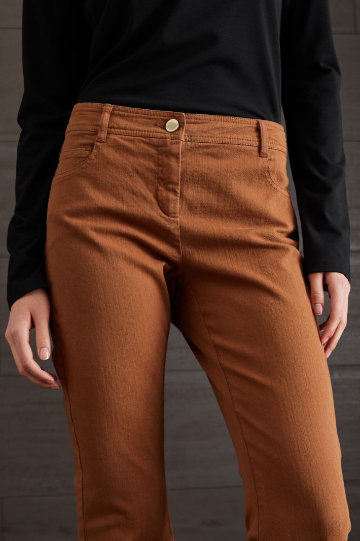 Pantaloni in drill di cotone - TABACCO - Fashion Market - 3