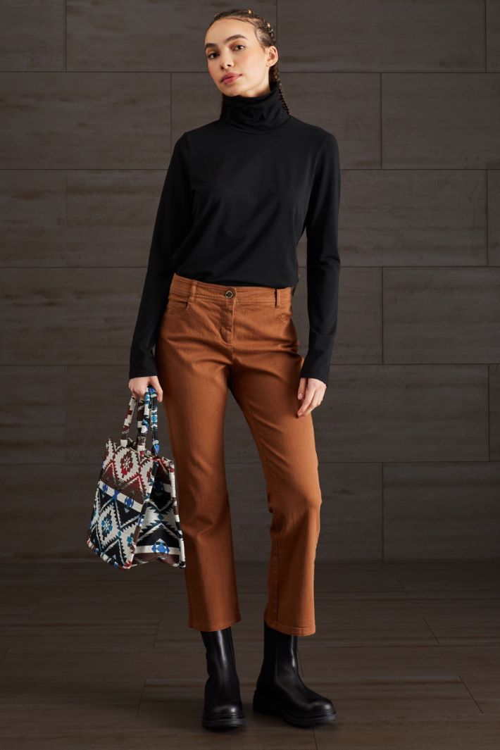 Pantaloni in drill di cotone - TABACCO - Fashion Market