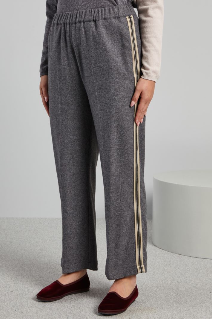 Pantaloni con bande laterali - GRIGIO ARDESIA BEIGE - Fashion Market - 2