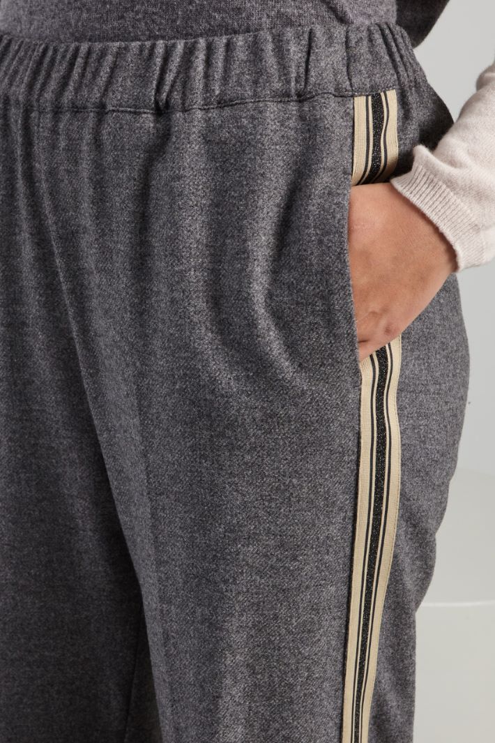 Pantaloni con bande laterali - GRIGIO ARDESIA BEIGE - Fashion Market - 3