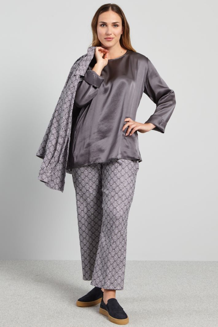 Pantaloni jacquard - LILLA NERO GHIACCIO - Fashion Market