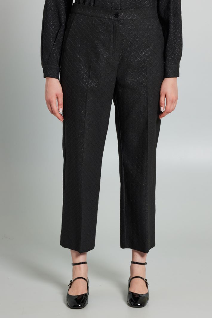 Pantaloni jacquard - NERO - Fashion Market - 2