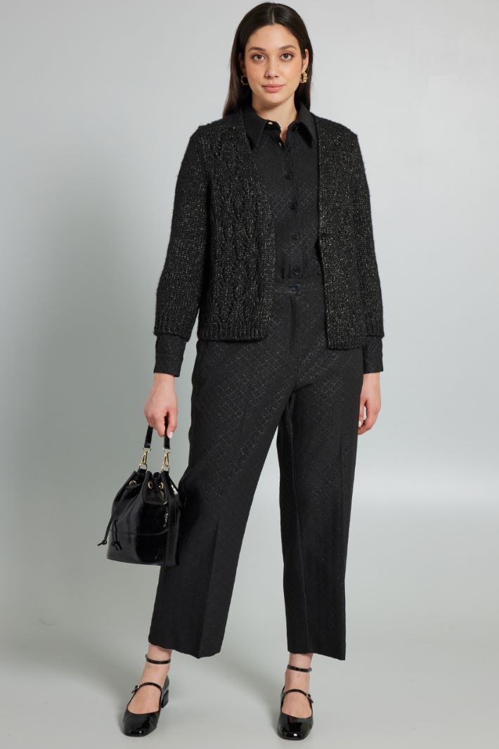 Pantaloni jacquard - NERO - Fashion Market