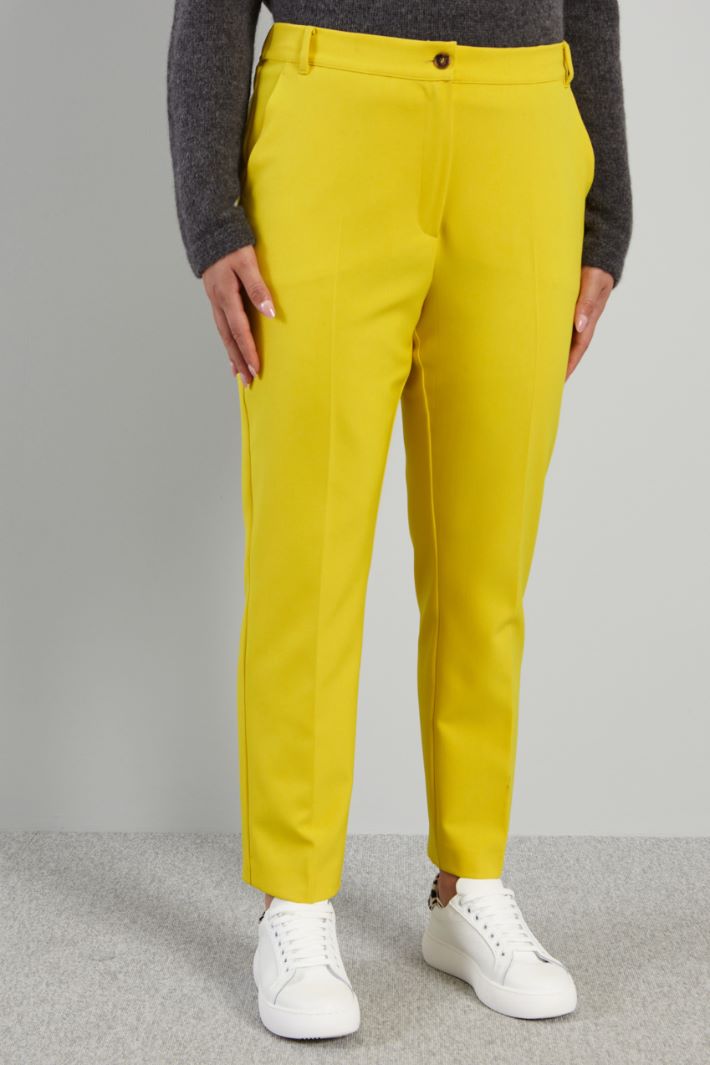 Pantaloni con tasche a filetto - GIALLO SOLE - Fashion Market - 2
