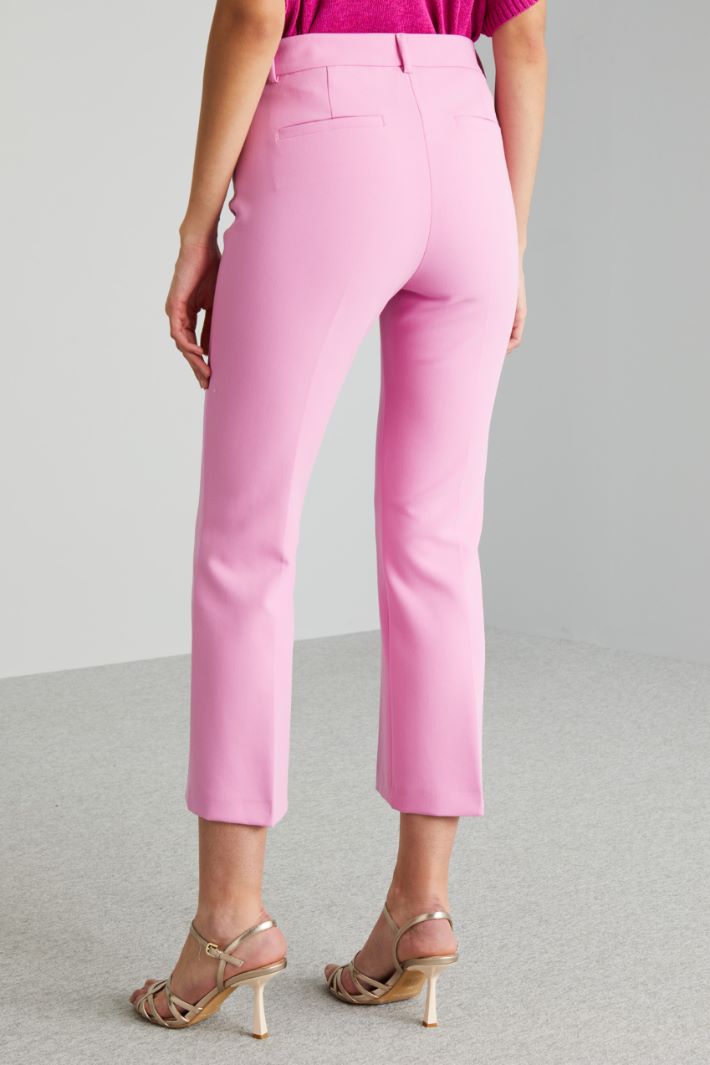 Pantaloni flare in doppia tela - ROSA - Fashion Market - 4