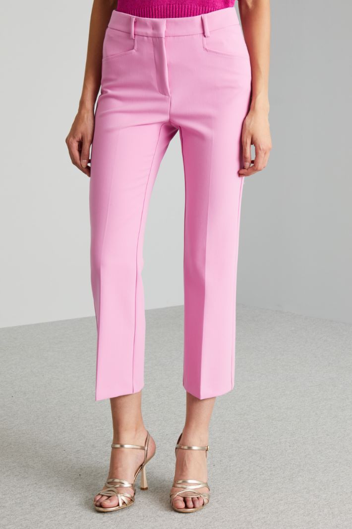 Pantaloni flare in doppia tela - ROSA - Fashion Market - 2