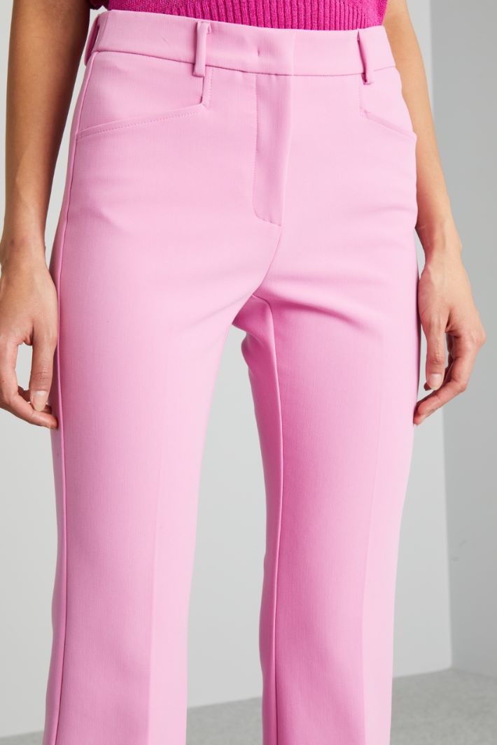 Pantaloni flare in doppia tela - ROSA - Fashion Market - 3