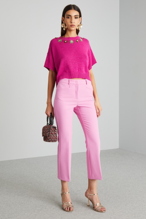 Pantaloni flare in doppia tela - Fashion Market