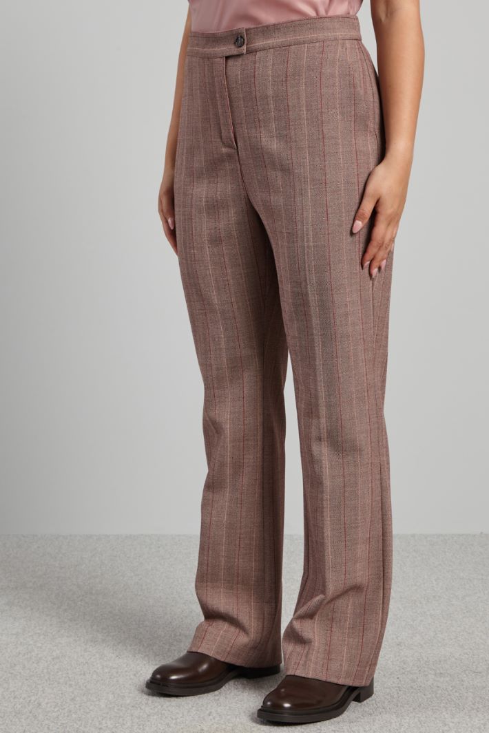 Pantaloni in grisaglia - MARRONE ROSSO BIANCO - Fashion Market - 2