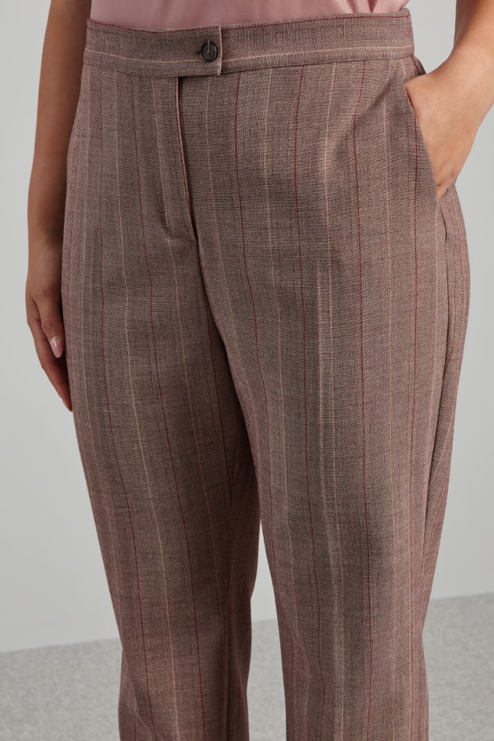 Pantaloni in grisaglia - MARRONE ROSSO BIANCO - Fashion Market - 3