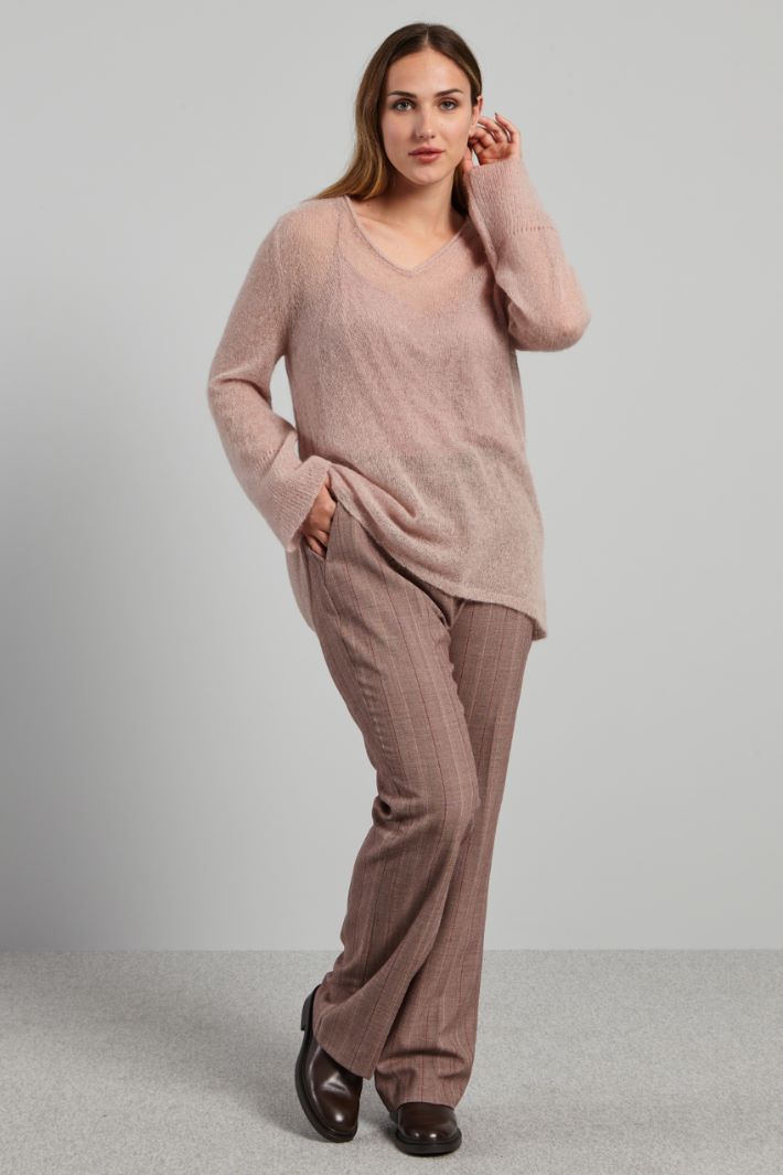 Pantaloni in grisaglia - MARRONE ROSSO BIANCO - Fashion Market