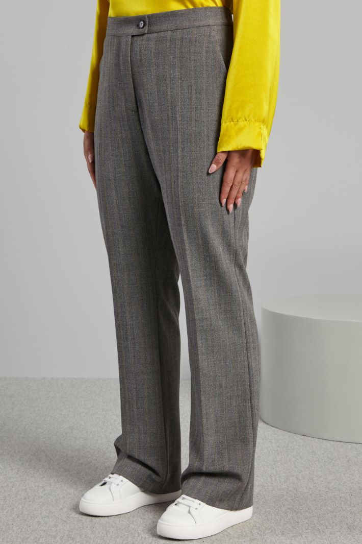 Pantaloni in grisaglia - GRIGIO GIALLO BIANCO - Fashion Market - 2
