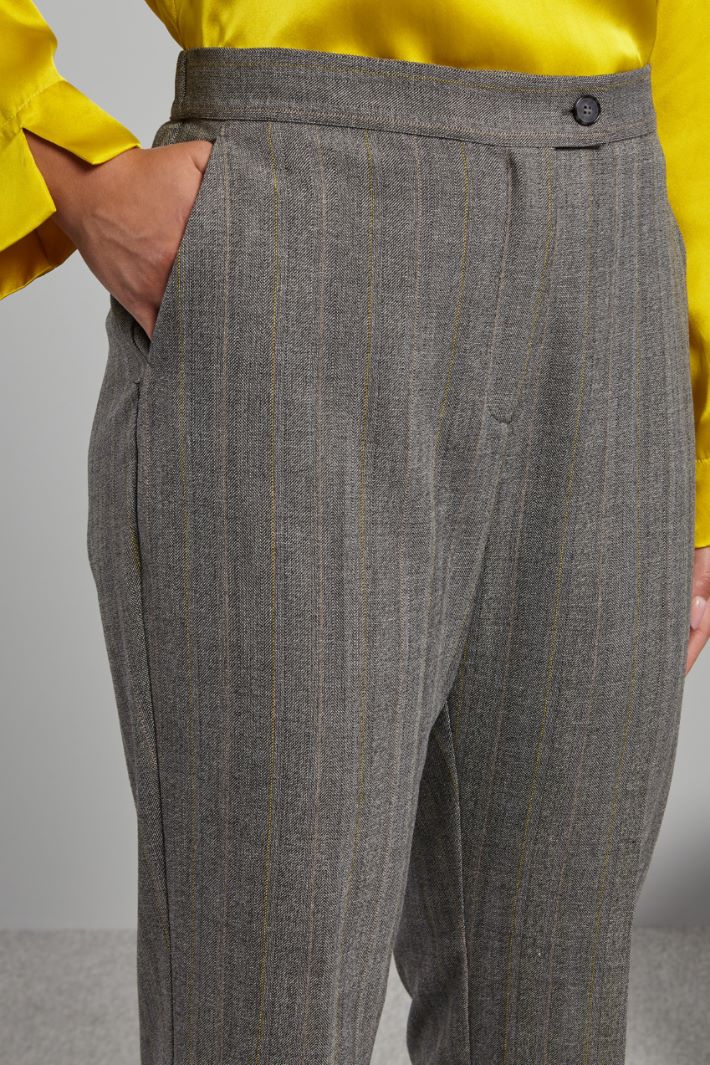 Pantaloni in grisaglia - GRIGIO GIALLO BIANCO - Fashion Market - 3