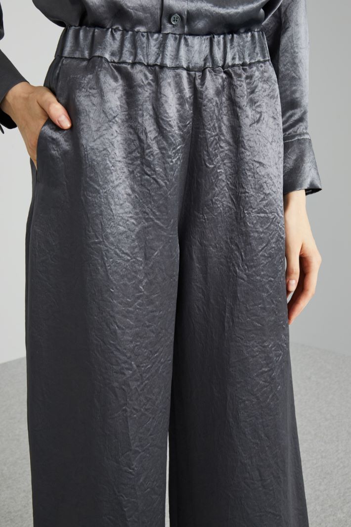 Pantaloni n raso ondulato - ARDESIA - Fashion Market - 3