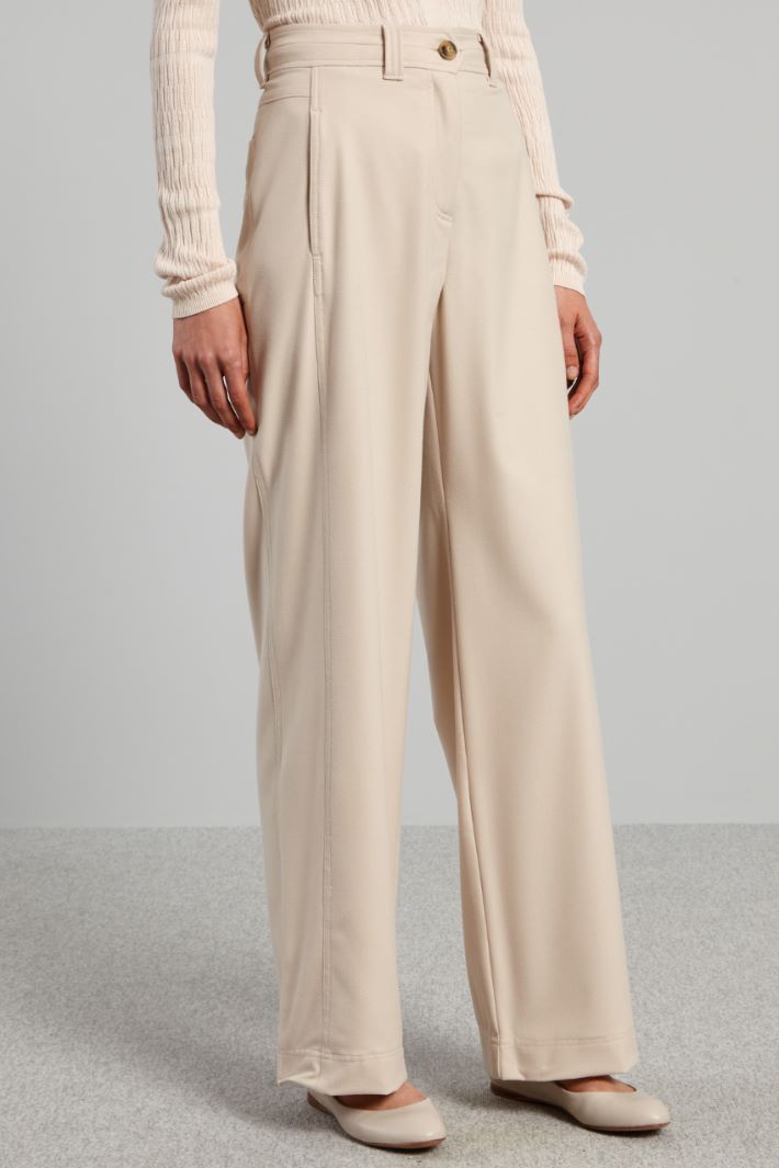 Pantaloni con passanti in vita - ECRU - Fashion Market - 4