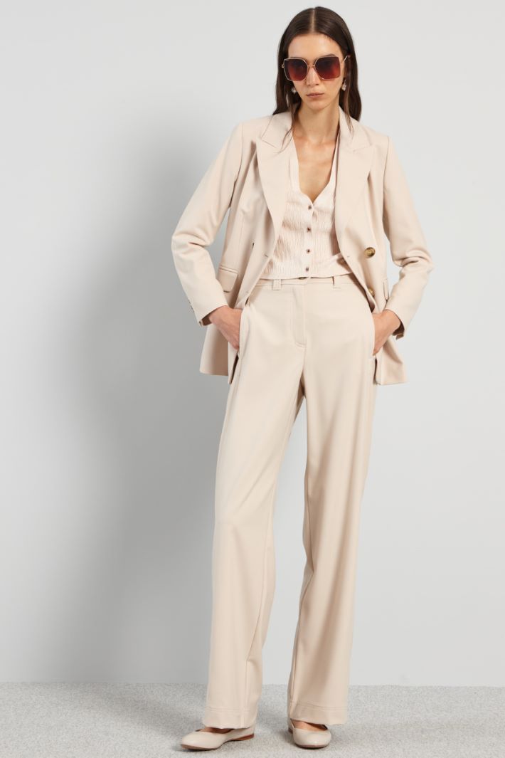 Pantaloni con passanti in vita - ECRU - Fashion Market