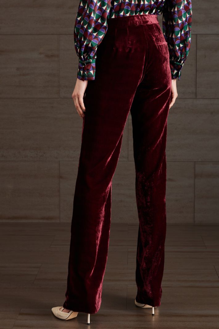 Pantaloni in velluto - BORDEAUX - Fashion Market - 4