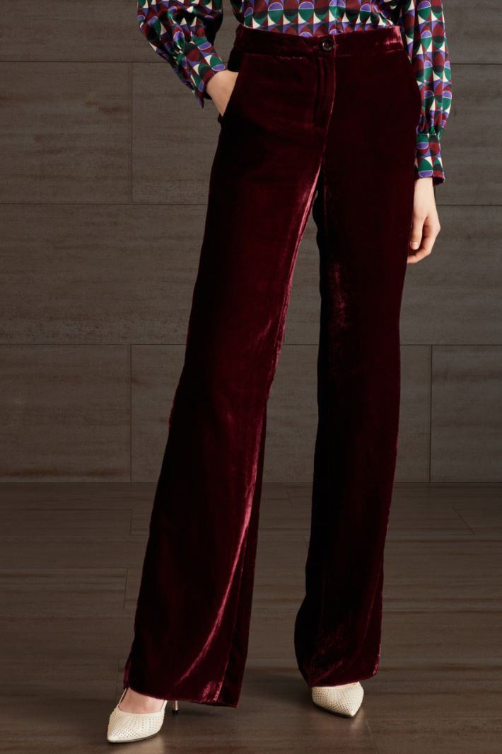 Pantaloni in velluto - BORDEAUX - Fashion Market - 2
