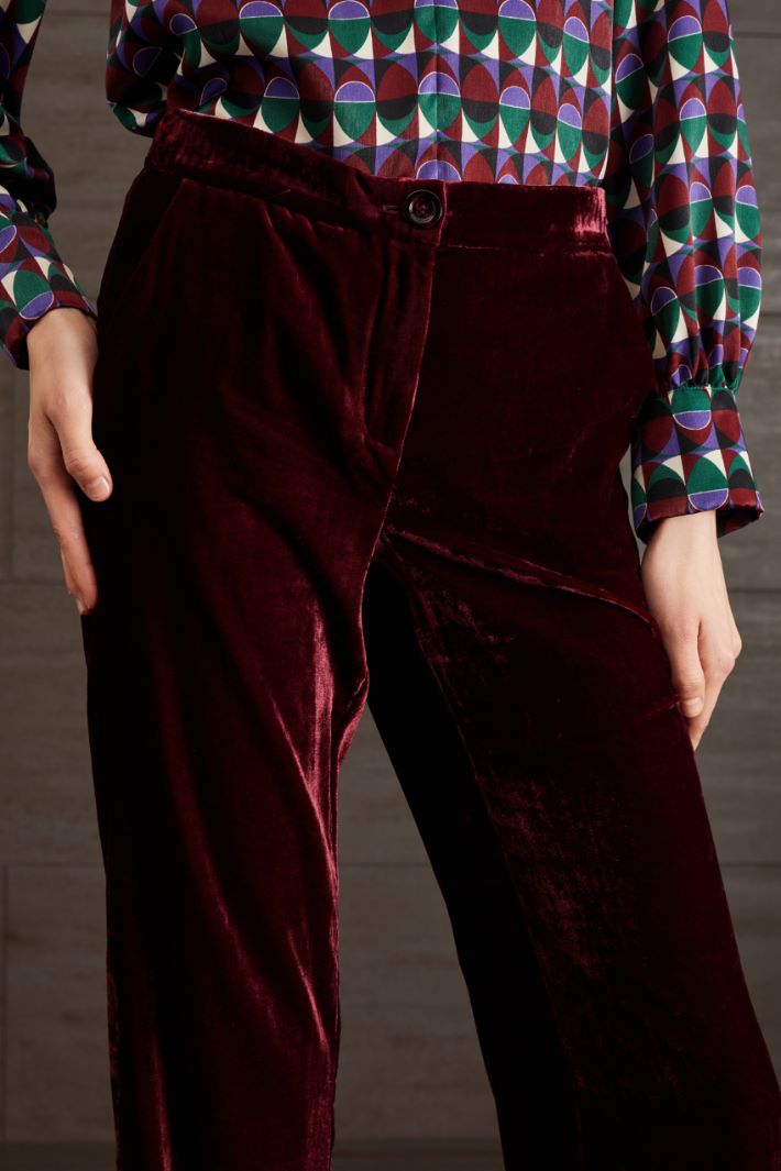 Pantaloni in velluto - BORDEAUX - Fashion Market - 3
