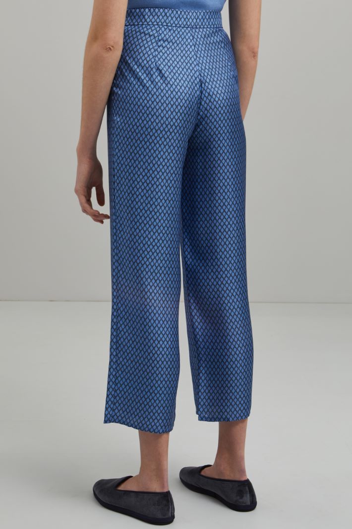 Pantaloni in twill di seta - AVIO NERO - Fashion Market - 4