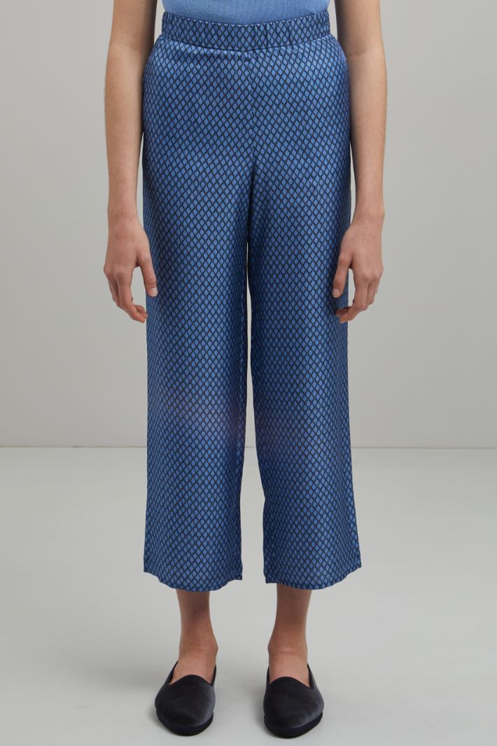 Pantaloni in twill di seta - AVIO NERO - Fashion Market - 2