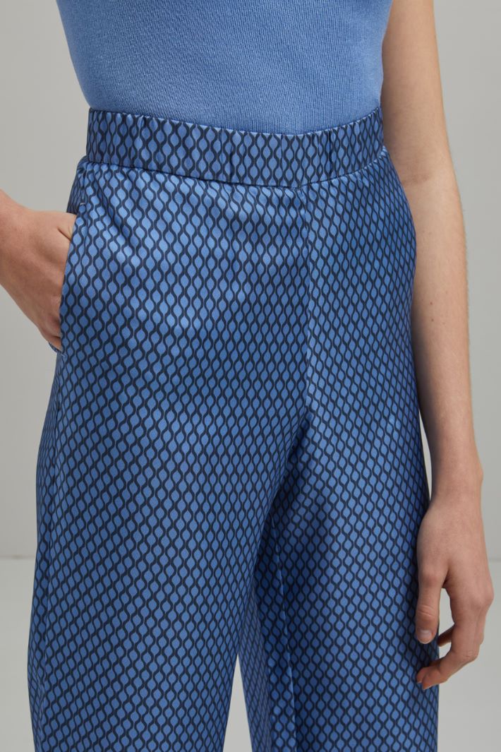 Pantaloni in twill di seta - AVIO NERO - Fashion Market - 3