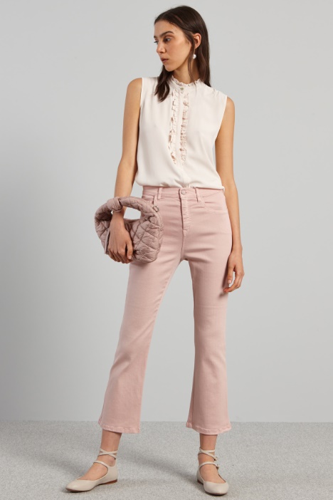 Pantaloni cropped in bull - Fashion Market