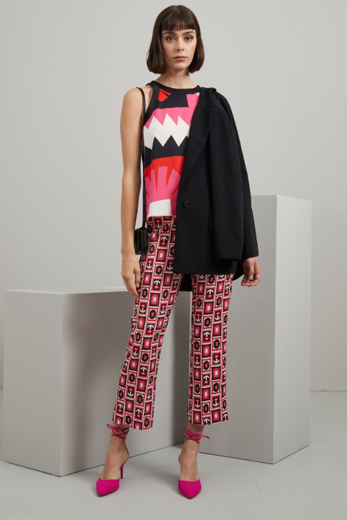 Pantaloni flare  - ROSA ROSSO NERO - Fashion Market