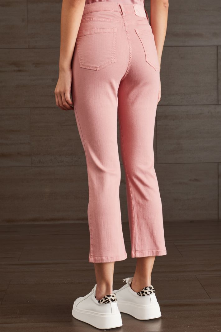 Pantaloni flare in cotone - ROSA ANTICO - Fashion Market - 4