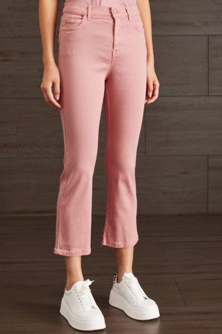Pantaloni flare in cotone - ROSA ANTICO - Fashion Market - 2