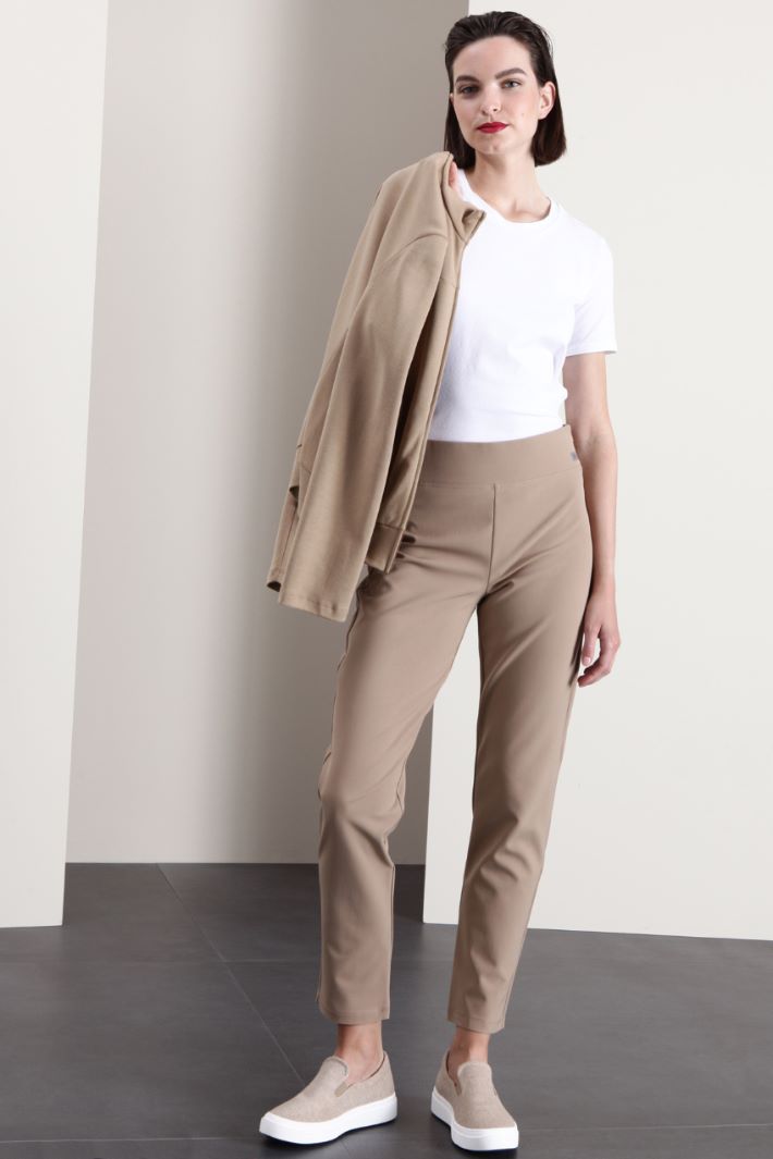 Pantaloni in tessuto diagonale - CAMMELLO - Fashion Market