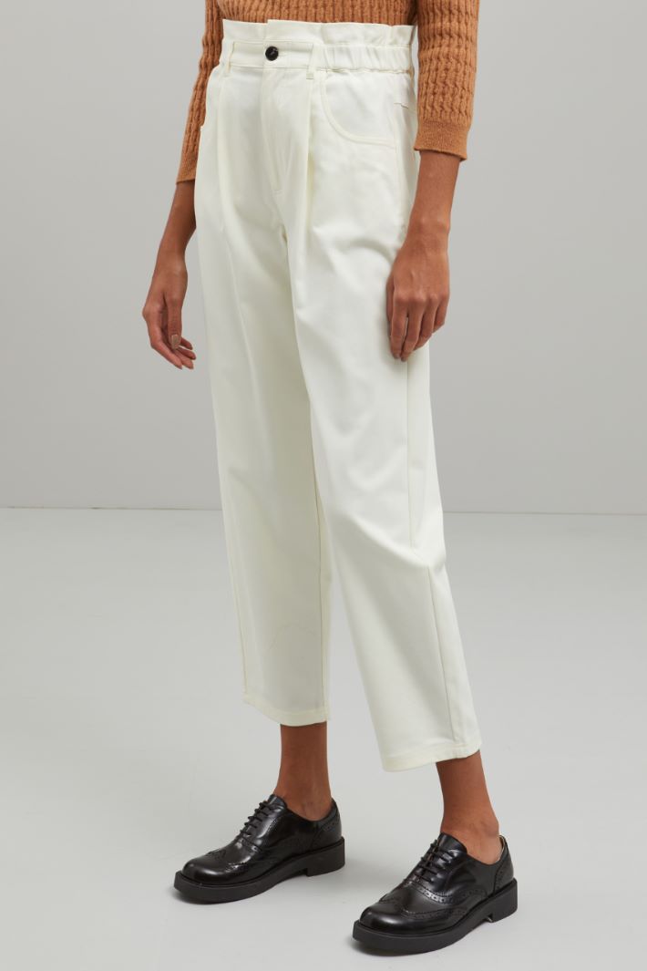 Pantaloni a vita alta - BIANCO - Fashion Market - 2