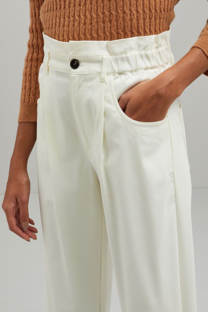 Pantaloni a vita alta - BIANCO - Fashion Market - 3