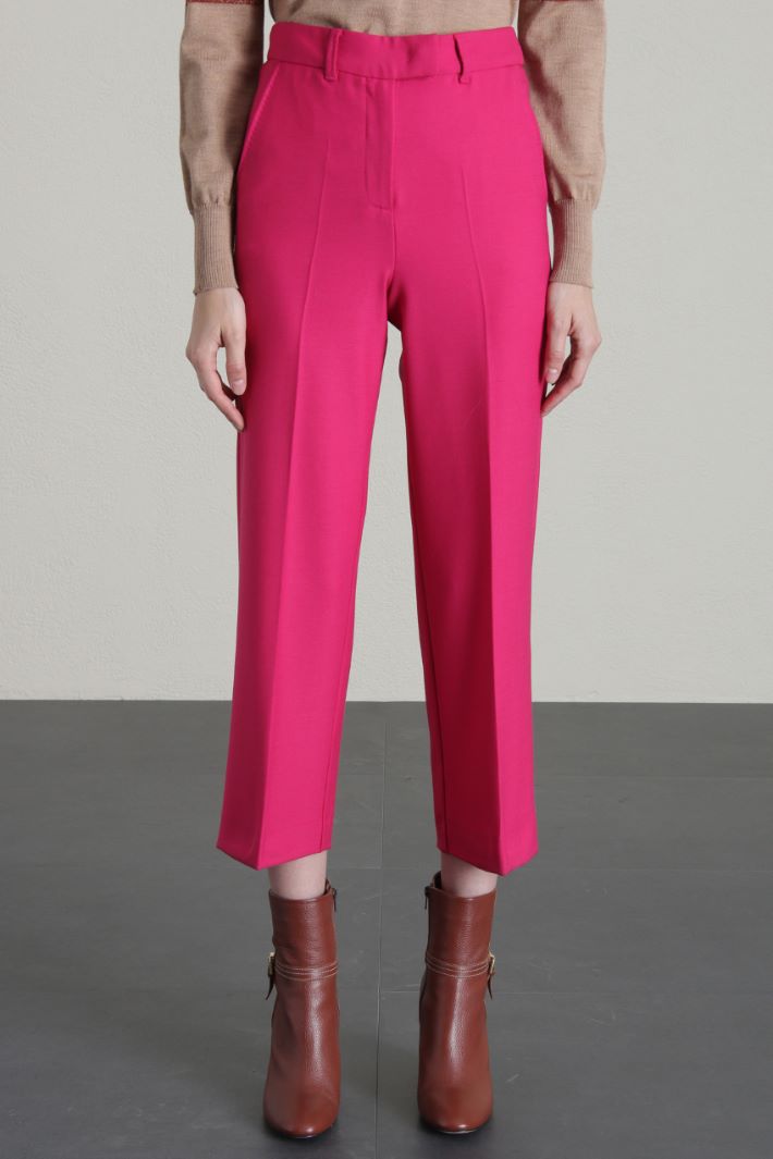 Pantaloni dritti in lana - FUXIA - Fashion Market - 4