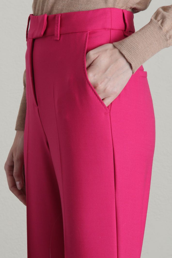 Pantaloni dritti in lana - FUXIA - Fashion Market - 3