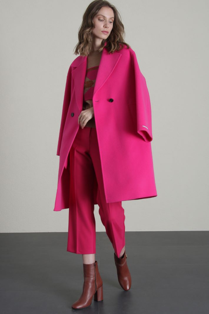 Pantaloni dritti in lana - FUXIA - Fashion Market