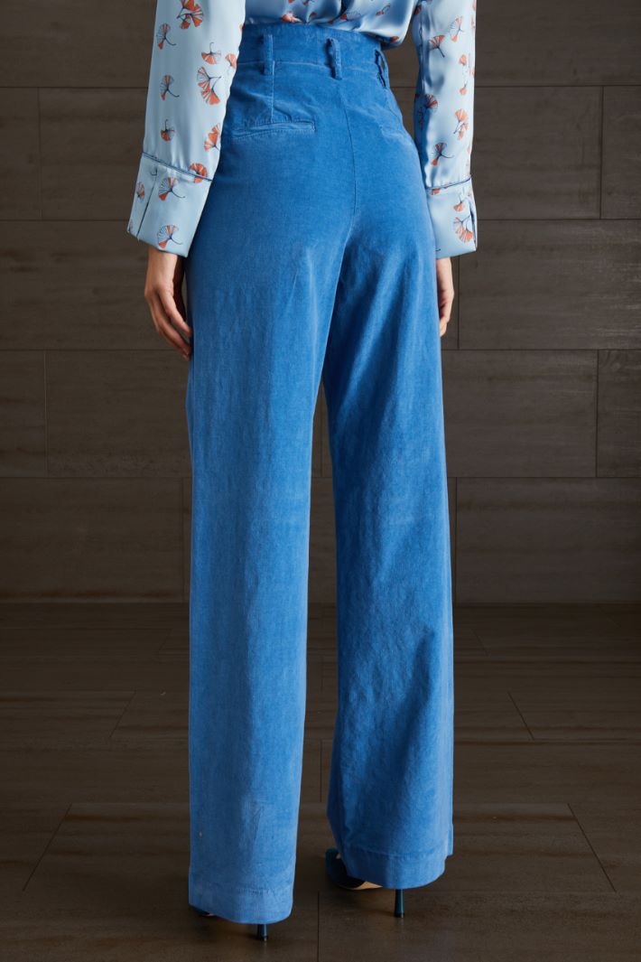 Pantaloni in velluto - AZZURRO - Fashion Market - 4