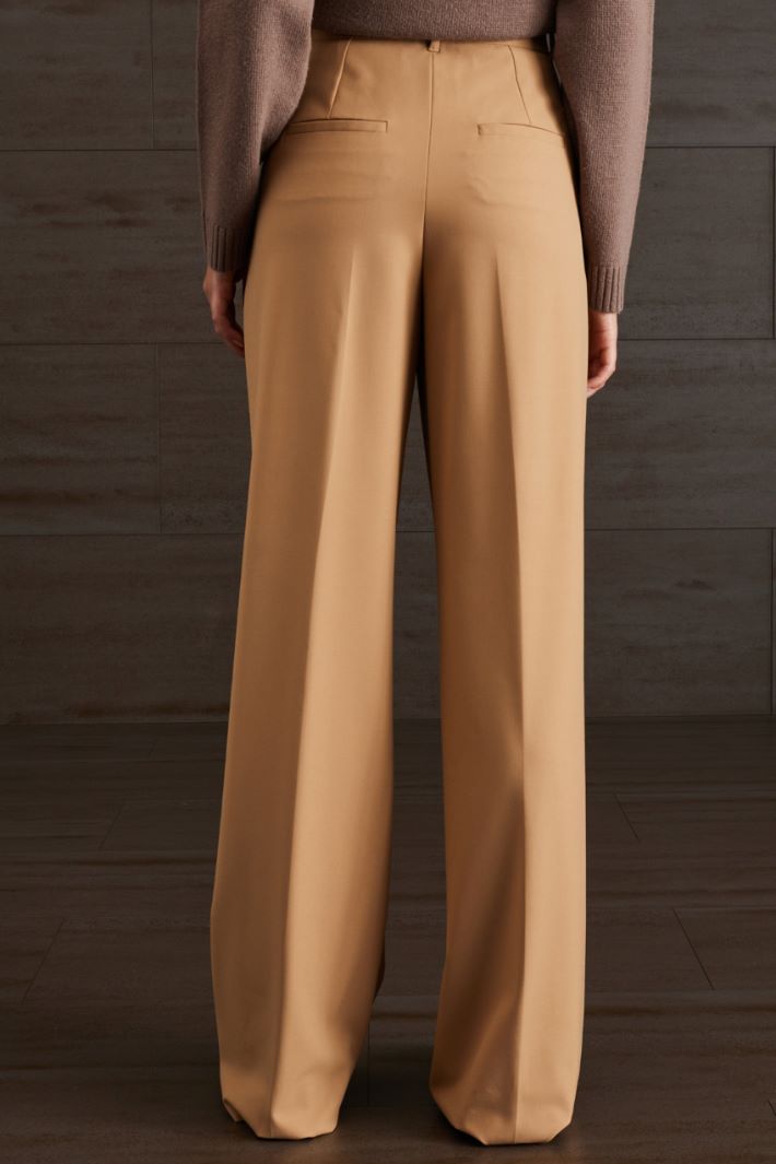 Pantaloni a palazzo in tela - CAMMELLO - Fashion Market - 4