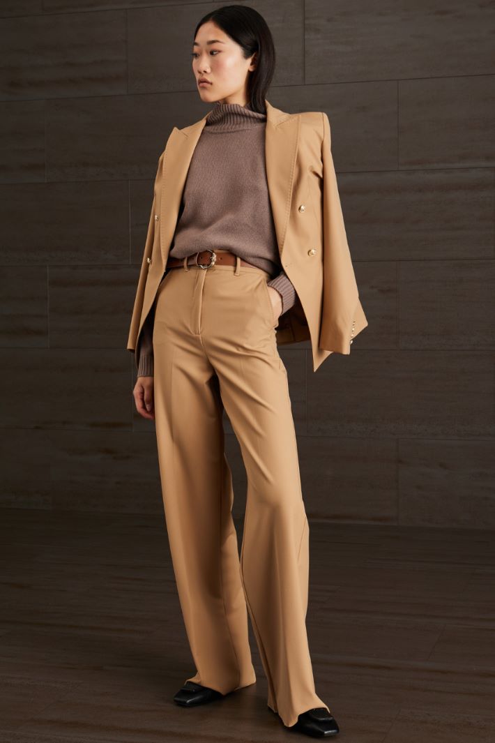 Pantaloni a palazzo in tela - CAMMELLO - Fashion Market