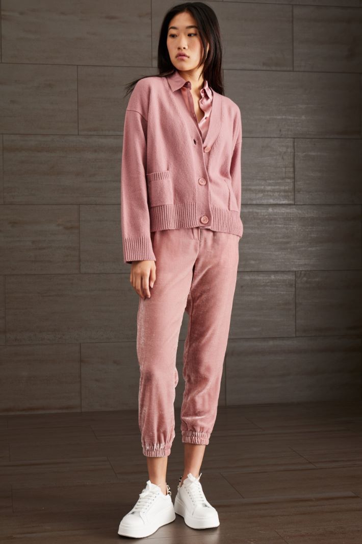Pantaloni  jogger in ciniglia - ROSA ANTICO - Fashion Market