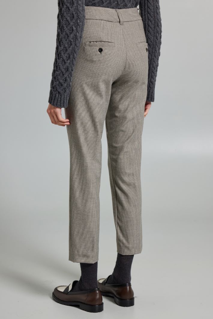 Pantaloni a sigaretta in flanella - GRIGIO - Fashion Market - 4