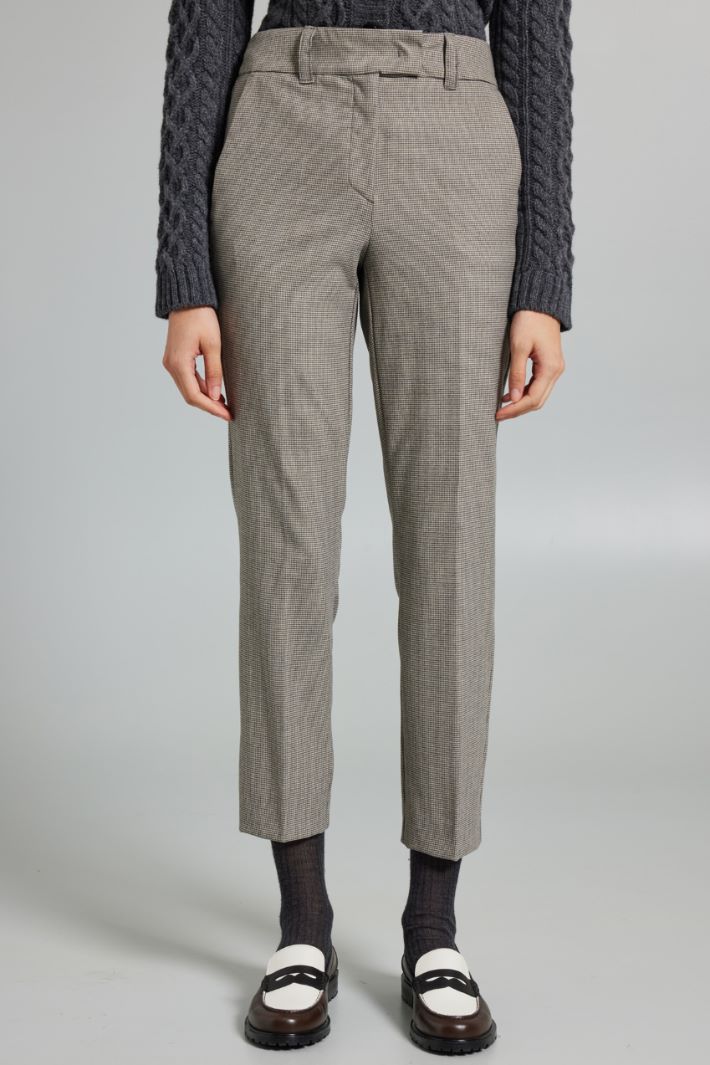 Pantaloni a sigaretta in flanella - GRIGIO - Fashion Market - 2